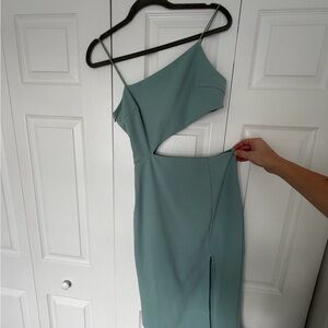 Lulu's Asymmetrical Teal Dress